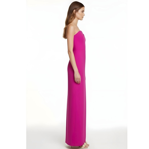 NEW AMANDA UPRICHARD Strapless Puzzle Gown, Dark Hot Pink, Small - Picture 5 of 14